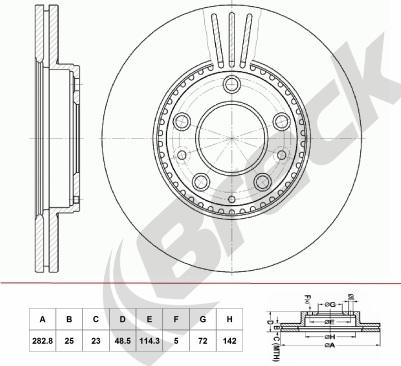 Breck BR 403 VA100 - Тормозной диск abcparts.ee