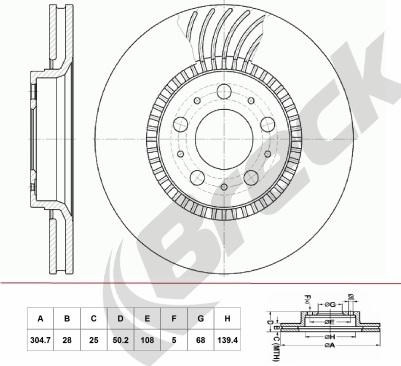 Breck BR 402 VA100 - Тормозной диск abcparts.ee