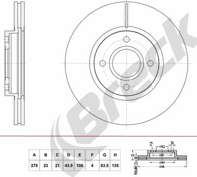 Breck BR 430 VA100 - Тормозной диск abcparts.ee