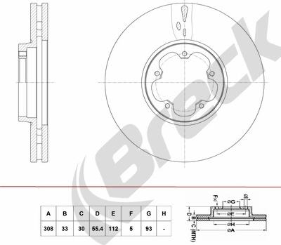 Breck BR 431 VA100 - Тормозной диск abcparts.ee