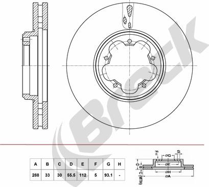 Breck BR 432 VA100 - Тормозной диск abcparts.ee