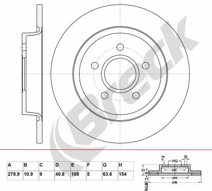 Breck BR 048 SA100 - Тормозной диск abcparts.ee