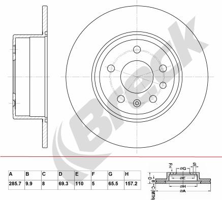 Breck BR 051 SA100 - Тормозной диск abcparts.ee