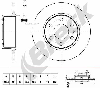 Breck BR 062 SA1A0 - Тормозной диск abcparts.ee