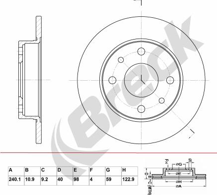 Breck BR 002 SA100 - Тормозной диск abcparts.ee