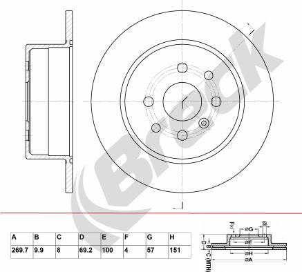 Breck BR 019 SA100 - Тормозной диск abcparts.ee