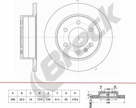 Breck BR 086 SA100 - Тормозной диск abcparts.ee