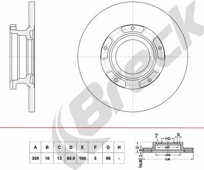 Breck BR 073 SA100 - Тормозной диск abcparts.ee