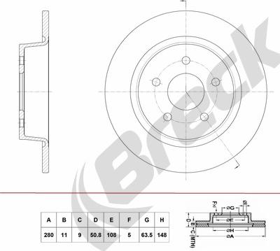 Breck BR 072 SA100 - Тормозной диск abcparts.ee