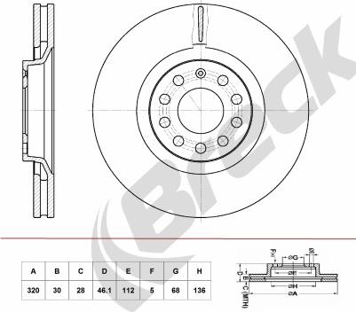 Breck BR 390 VA100 - Тормозной диск abcparts.ee