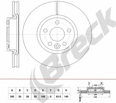 Breck BR 392 VA100 - Тормозной диск abcparts.ee