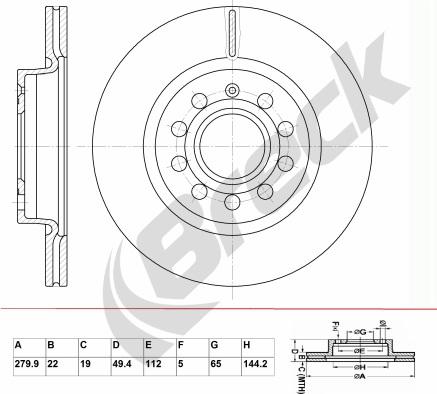 Breck BR 344 VA100 - Тормозной диск abcparts.ee
