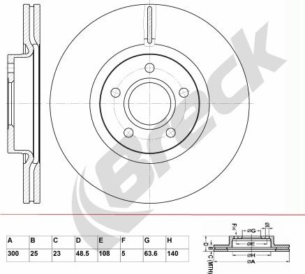 Breck BR 355 VA100 - Тормозной диск abcparts.ee