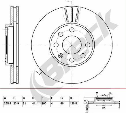 Breck BR 307 VA100 - Тормозной диск abcparts.ee