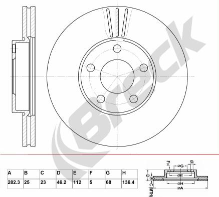 Breck BR 383 VA100 - Тормозной диск abcparts.ee