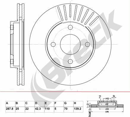 Breck BR 338 VA100 - Тормозной диск abcparts.ee
