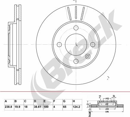 Breck BR 321 VA100 - Тормозной диск abcparts.ee