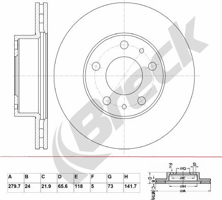 Breck BR 323 VA100 - Тормозной диск abcparts.ee