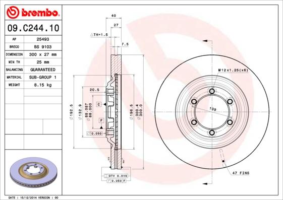 Breco BS 9103 - Тормозной диск abcparts.ee