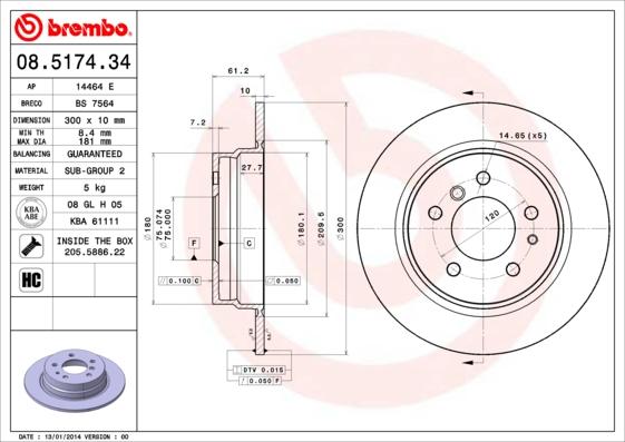Breco BS 7564 - Тормозной диск abcparts.ee