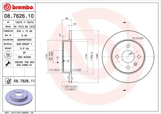 Breco BS 7573 - Тормозной диск abcparts.ee