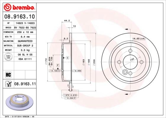 Breco BS 7622 - Тормозной диск abcparts.ee