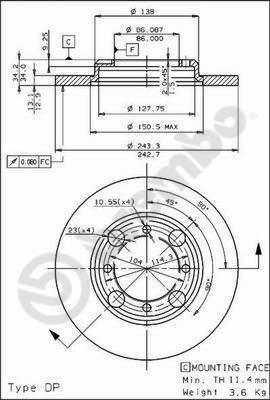 Breco BS 7348 - Тормозной диск abcparts.ee