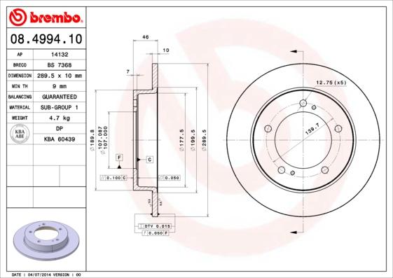 Breco BS 7368 - Тормозной диск abcparts.ee