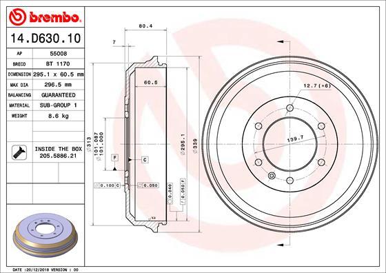 Breco BT1170 - Тормозной барабан abcparts.ee