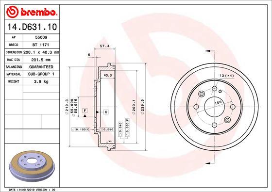 Breco BT1171 - Тормозной барабан abcparts.ee