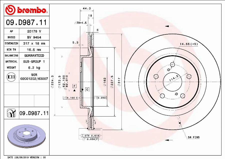 Breco BV 9454 - Тормозной диск abcparts.ee
