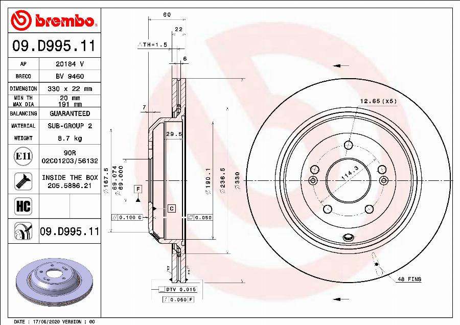 Breco BV 9460 - Тормозной диск abcparts.ee