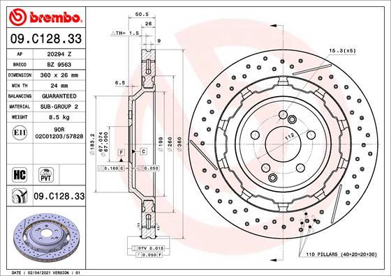 Breco BZ 9563 - Тормозной диск abcparts.ee