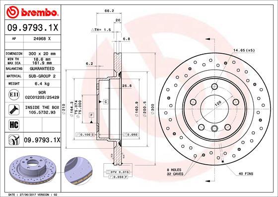 Brembo 09.9793.1X - Тормозной диск abcparts.ee