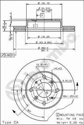 Brembo 09.5011.10 - Тормозной диск abcparts.ee