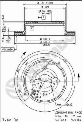 Brembo 09.5706.10 - Тормозной диск abcparts.ee