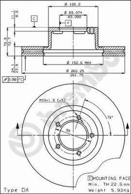 Brembo 09.3373.10 - Тормозной диск abcparts.ee