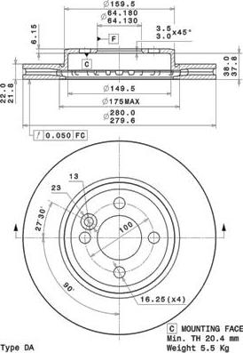 Brembo 09.A761.10 - Тормозной диск abcparts.ee