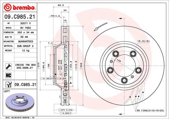 Brembo 09.C985.21 - Тормозной диск abcparts.ee