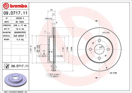Brembo 09.D717.11 - Тормозной диск abcparts.ee