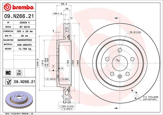 Brembo 09.N266.21 - Тормозной диск abcparts.ee