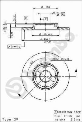 Brembo 08.5877.10 - Тормозной диск abcparts.ee