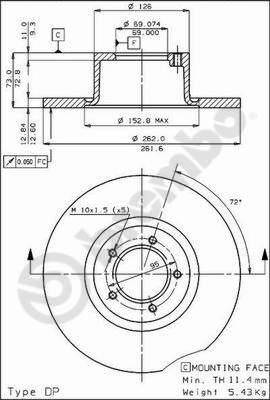 BENDIX 561110 B - Тормозной диск abcparts.ee
