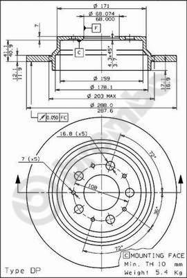 Brembo 08.7765.75 - Тормозной диск abcparts.ee