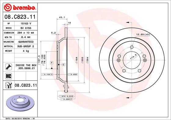 Brembo 08.C823.11 - Тормозной диск abcparts.ee