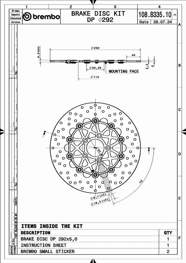 Brembo 108B33510 - Тормозной диск abcparts.ee