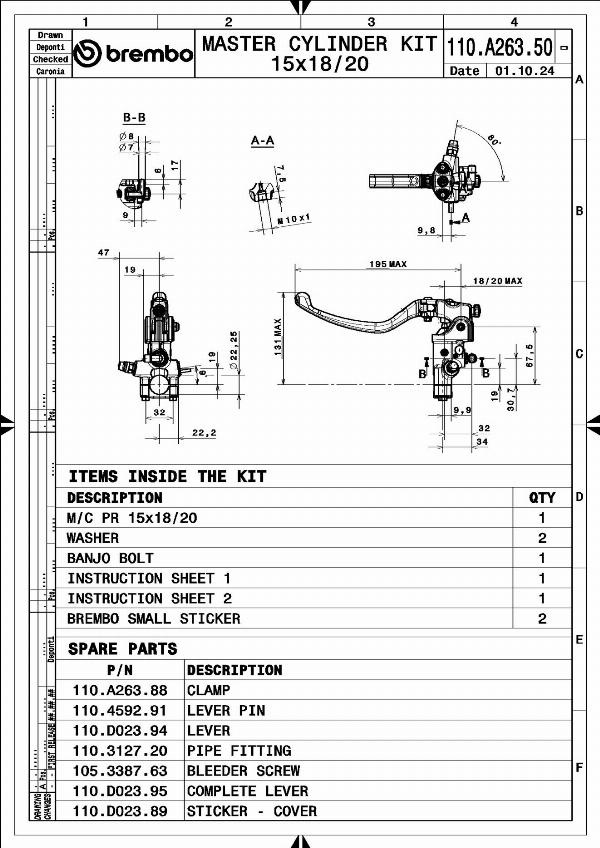 Brembo 110A26350 - Главный цилиндр, система сцепления abcparts.ee
