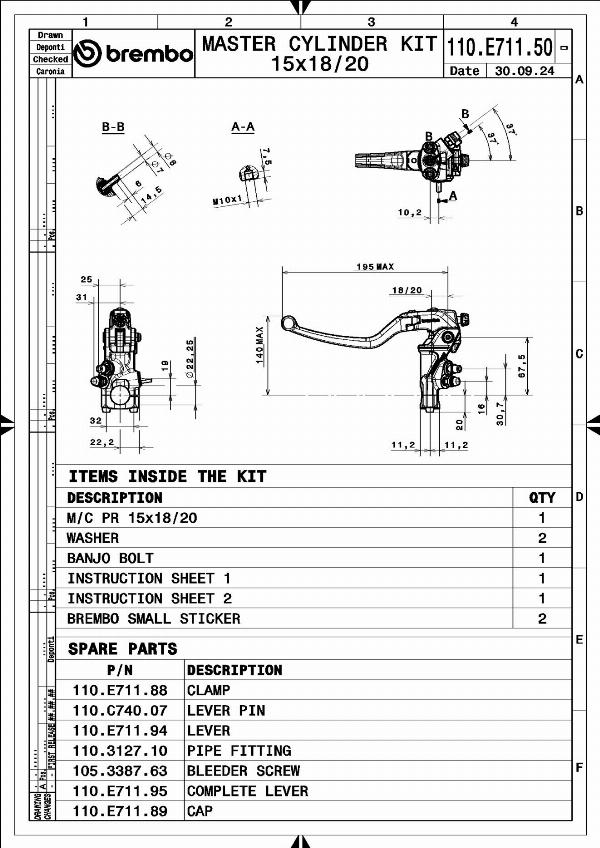 Brembo 110E71150 - Главный цилиндр, система сцепления abcparts.ee
