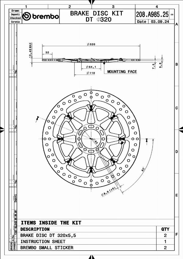 Brembo 208A98525 - Тормозной диск abcparts.ee