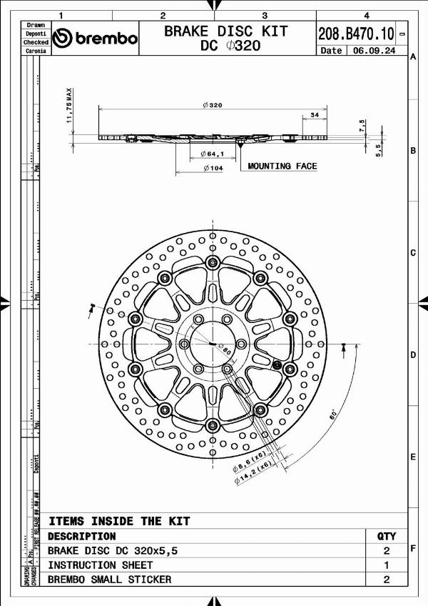 Brembo 208B47010 - Тормозной диск abcparts.ee